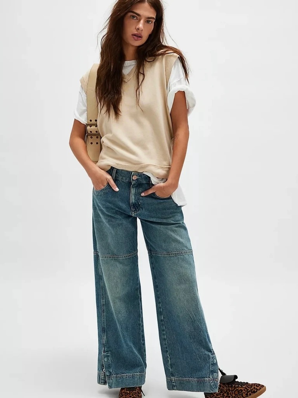 Free People Benji Relaxed Wide Leg Jeans